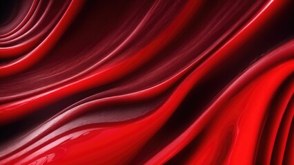 Obraz premium Red and black colors 3d rendering of abstract wavy liquid background