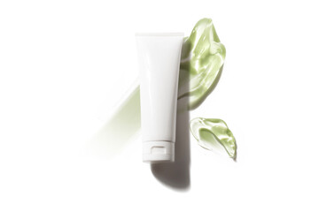 facial or body lotion cream with tube bottle product package of medical skincare, mockup for...