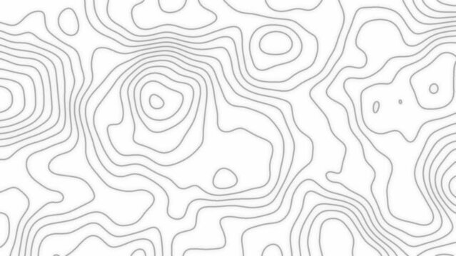 Contour Stylized topographic  map animation scheme and geographic line mountain relief, atop an abstract wavy backdrop featuring a grid map of terrain.