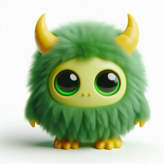 Fototapeta premium Adorable furry cartoon monster. Funny design. Play time. AI generated