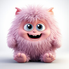 Obraz premium Adorable furry cartoon monster. Funny design. Play time. AI generated