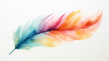 feather painted in watercolor