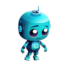 Obraz na płótnie Canvas 3d Robot mascot, AI in science and business, Technology and engineering concept. isolated png transparent