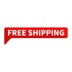 Obraz premium Free Shipping In Red Rectangle Shape For Sale Promotion Business Marketing Social Media Information 