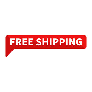 Free Shipping In Red Rectangle Shape For Sale Promotion Business Marketing Social Media Information
