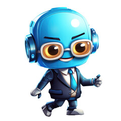 3d Robot mascot, AI in science and business, Technology and engineering concept. isolated png transparent