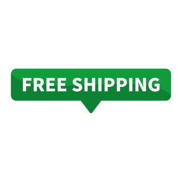 Free Shipping In Green Rectangle Shape For Sale Promotion Business Marketing Social Media Information
