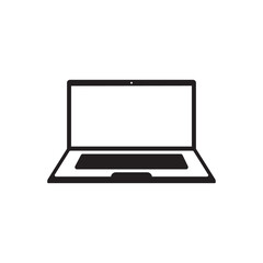 Laptop icon in black color and outline style