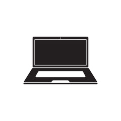 Laptop icon in black color