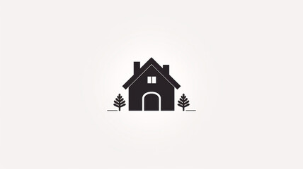 professional logo house in black on a white background.
