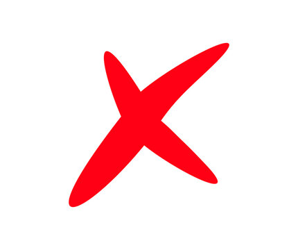 Red cross x icon. No wrong symbol. Delete, vote sign. Design element vector design and illustration.
