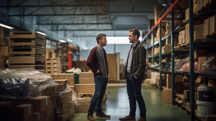 Obraz premium warehouse worker portrait in warehouse storage