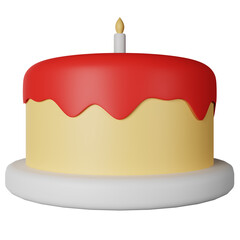 Cake 3D Icon Illustration