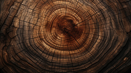 Old wooden tree cut surface. - Rough texture of tree rings.