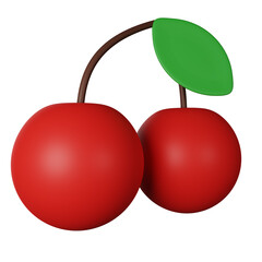 Cherry 3D Icon Illustration