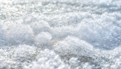 a close up of snow on the ground