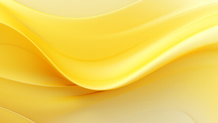 Abstract silk lemon waves design with smooth curves and soft shadows on clean modern background. Fluid gradient motion of dynamic lines on minimal backdrop