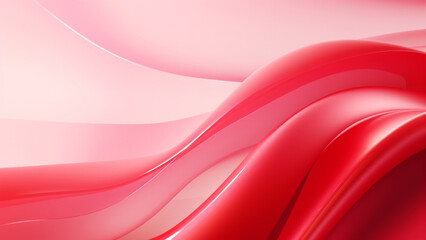 Abstract elegant strawberry pink waves design with smooth curves and soft shadows on clean modern background. Fluid gradient motion of dynamic lines on minimal backdrop