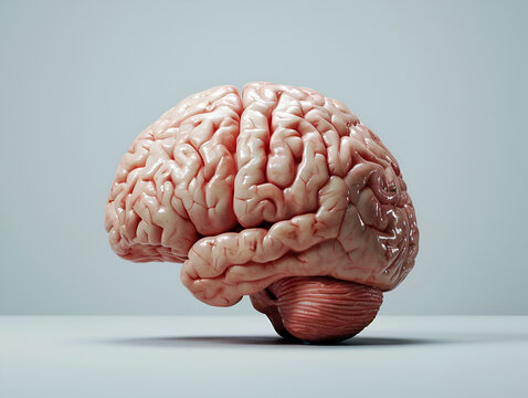 3d rendered illustration of a human brain anatomy on a light background
