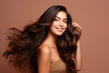 Beautiful indian woman with shiny hair