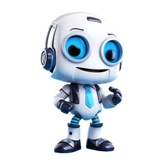 3d Robot mascot, AI in science and business, Technology and engineering concept. isolated png transparent