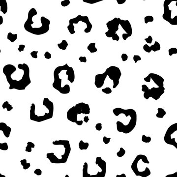 Black Leopard Dirty Ink. Cheetah Monochrome Inkblot. Snow Animal Blob. White Cheetah Jungle Skin. Black Jaguar Print. Leo Seamless Vector Art. Cheetah Seamless Leather Background. Mud Animal Paint.