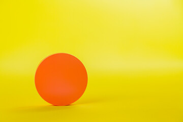 Pot of cream on yellow background. Pot concept. Beauty product concept. Space for text. Mockup.