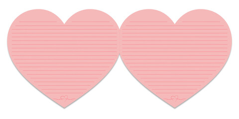 Twin Hearts Stationery Paper with Horizontal Lines. Can be used as a Text Frame.