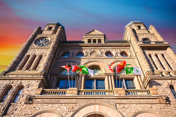 Provincial government building (1893) in Queen's Park, Toronto, Canada - obrazy, fototapety, plakaty