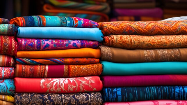 Colourful Indian Fabric in the market