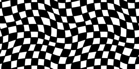 Seamless geometric pattern with woven and distorted checkers