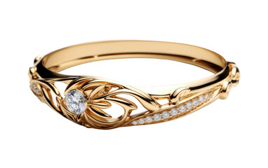 Radiant Diamond-Set Gold Cocktail Ring On a White or Clear Surface PNG Transparent Background.