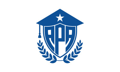 APA three letter iconic academic logo design vector template. monogram, abstract, school, college, university, graduation cap symbol logo, shield, model, institute, educational, coaching canter, tech - obrazy, fototapety, plakaty
