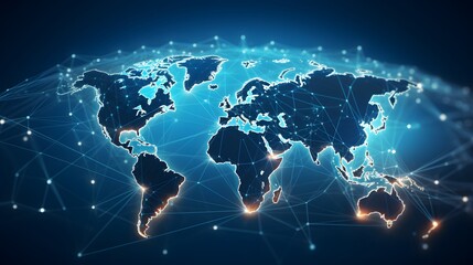 Global network connection. World map composition and global business outline concept.