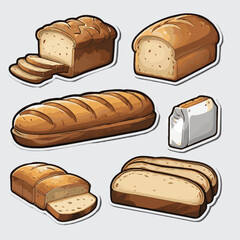 set vector of bread, editable and easy to use