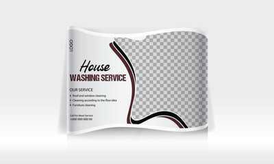cleaning service for home curved tension pop up display banner design