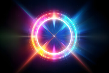 Fototapeta premium Spectrum Surprise: Rainbow Flare with an Optical Lens