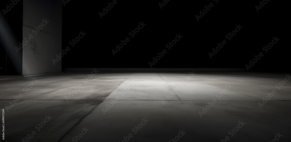 Aufkleber rough textured surface with cracks in the grey concrete floor . texture or background.