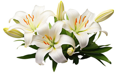 Fototapeta na wymiar Captivating Bloom Lily Flower with Endearing Charm on a White or Clear Surface PNG Transparent Background.