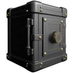 Antique safe box, 3d design. Suitable for financial and design elements - obrazy, fototapety, plakaty