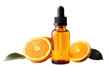 Vitamin C Serum Bottle Display on a White or Clear Surface PNG Transparent Background.