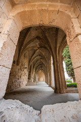 Bellapais Monastery in Kyrenia, Northern Cyprus on a cloudy day.
Bellapais Abbey Monastery in Kyrenia. Turkish side of the island of Cyprus.