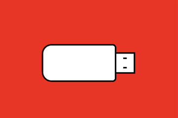 flash drive illustration in flat style design. Vector illustration.	