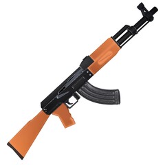 Ak Rifle isolated on white background