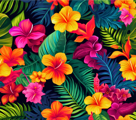 Pastel Wonderland Bouquet, Tropical Paradise Bloom, Created using generative A