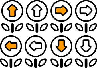 grow rate direction arrow