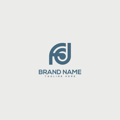Obraz premium Monogram professional unique letter FD DF logo design template. Initials Business logo.