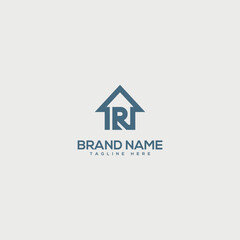 Abstract R letter logo design. Construction, home, real estate, building, property for vector elegant.