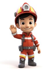 cute cartoon Firefighter 