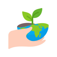 Hand holding a water drop globe Campaign idea to reduce water use for the world on World Water Day